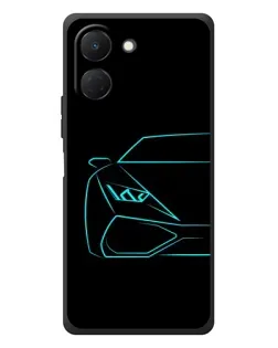 Чехол для TECNO Spark Go 3 с картинкой «Голубой силуэт Lamborghini»