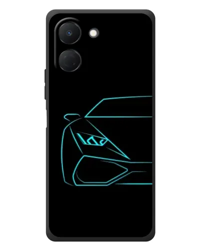 Чехол для TECNO Spark Go 3 с картинкой «Голубой силуэт Lamborghini»