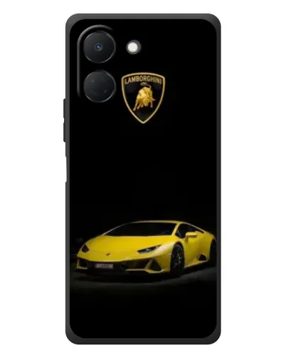Чехол для TECNO Spark Go 3 с картинкой «Lamborghini желтый акцент»