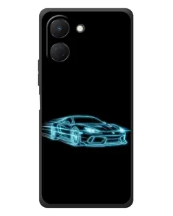 Чехол для TECNO Spark Go 3 с картинкой «Неоновый контур Lamborghini»