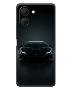 Чехол для TECNO Spark Go 3 с картинкой «Черный Lamborghini Aventador»