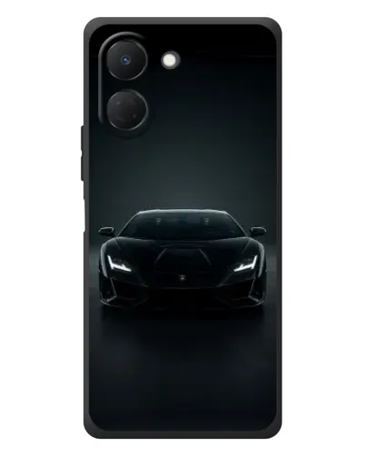 Чехол для TECNO Spark Go 3 с картинкой «Черный Lamborghini Aventador»