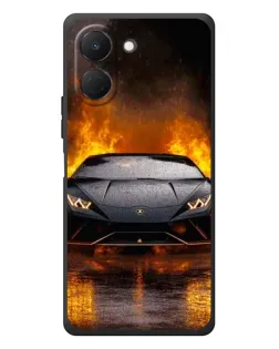 Чехол для TECNO Spark Go 3 с картинкой «Lamborghini в огне»