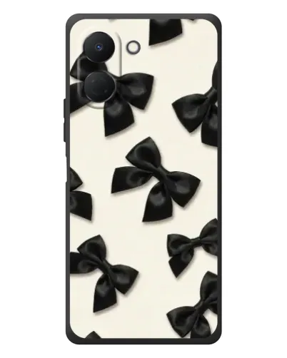 Чехол для TECNO Spark Go 3 с картинкой «Черные бантики»