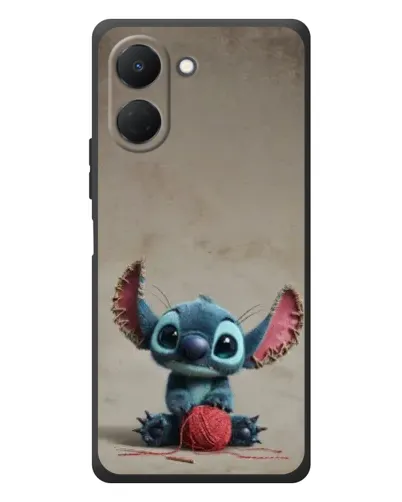 Чехол для TECNO Spark Go 3 с картинкой «Стич на коричневом фоне»
