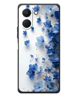 Чехол для TECNO Spark Go 3 с картинкой «Голубой цветочный каскад»