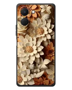 Чехол для TECNO Spark Go 3 с картинкой «Бежевый флористический декор»