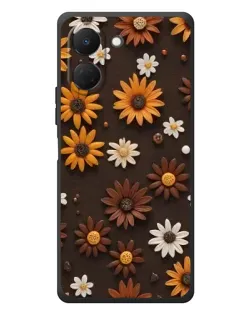 Чехол для TECNO Spark Go 3 с картинкой «Узор из маленьких подсолнухов»