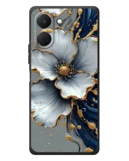 Чехол для TECNO Spark Go 3 с картинкой «Белый цветок и золотой флюид» Чехол для TECNO Spark Go 3 с картинкой «Белый цветок и золотой флюид»