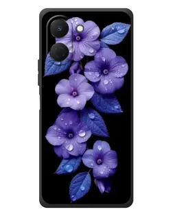 Чехол для TECNO Spark Go 3 с картинкой «Фиолетовые цветы с росою»