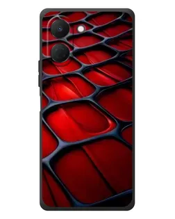 Чехол для TECNO Spark Go 3 с картинкой «Красная глянцевая сетка»