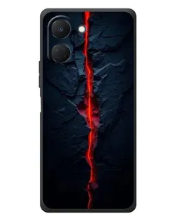 Чехол для TECNO Spark Go 3 с картинкой «Kрасная лавовая трещина»