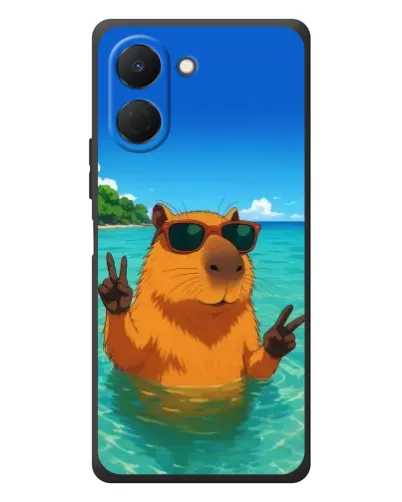 Чехол для TECNO Spark Go 3 с картинкой «Морская капибара»