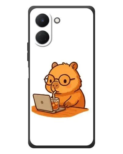 Чехол для TECNO Spark Go 3 с картинкой «Капибара с ноутбуком»