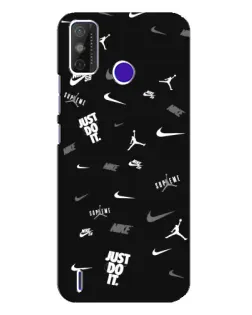 Чехол для TECNO Spark Power 2 (LC8) с картинкой «Nike Black Pattern»
