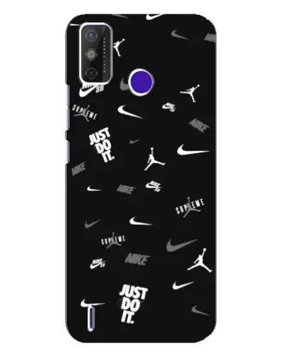 Чехол для TECNO Spark Power 2 (LC8) с картинкой «Nike Black Pattern» Чехол для TECNO Spark Power 2 (LC8) с картинкой «Nike Black Pattern»