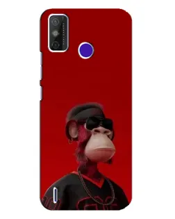 Чехол для TECNO Spark Power 2 (LC8) с картинкой «Bored Ape в красном»