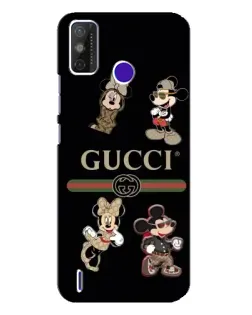 Чохол для TECNO Spark Power 2 (LC8) з картинкою «Gucci — герої Disney та монограма»