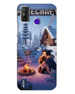Чохол для TECNO Spark Power 2 (LC8) з картинкою «Зимовий Minecraft»