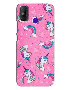 Чехол для TECNO Spark Power 2 (LC8) с картинкой «Unicorn паттерн розовый»