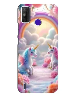 Чехол для TECNO Spark Power 2 (LC8) с картинкой «Радуга и единороги»
