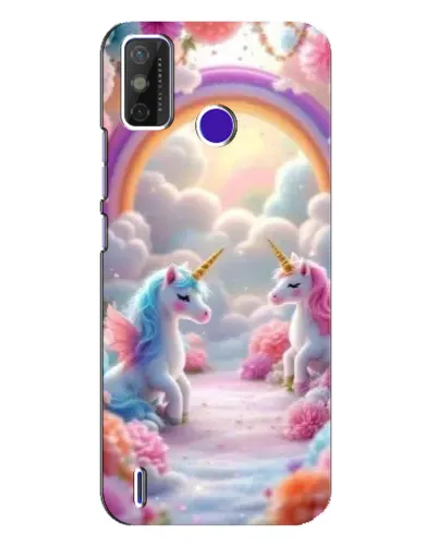 Чехол для TECNO Spark Power 2 (LC8) с картинкой «Радуга и единороги»