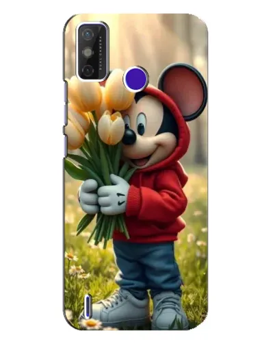 Чохол для TECNO Spark Power 2 (LC8) з картинкою «Міккі з тюльпанами»
