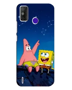 Чехол для TECNO Spark Power 2 (LC8) с картинкой «Губка Боб и Патрик ночью»