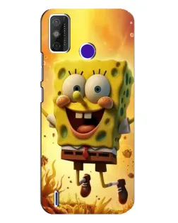Чехол для TECNO Spark Power 2 (LC8) с картинкой «Губка Боб прыгает»