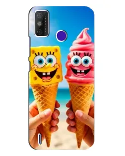 Чехол для TECNO Spark Power 2 (LC8) с картинкой «Спанч Боб мороженое»