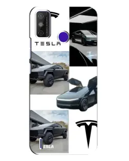 Чохол для TECNO Spark Power 2 (LC8) з картинкою «Колаж Cybertruck Tesla»