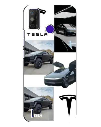 Чохол для TECNO Spark Power 2 (LC8) з картинкою «Колаж Cybertruck Tesla»