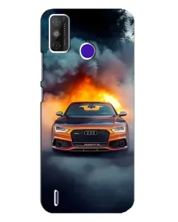 Чехол для TECNO Spark Power 2 (LC8) с картинкой «Audi в огненном дыму»