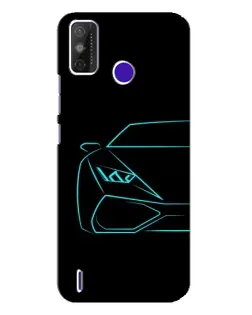 Чохол для TECNO Spark Power 2 (LC8) з картинкою «Блакитний силует Lamborghini»