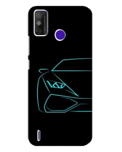 Чохол для TECNO Spark Power 2 (LC8) з картинкою «Блакитний силует Lamborghini»
