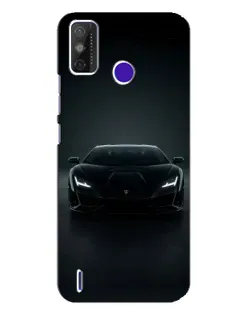 Чохол для TECNO Spark Power 2 (LC8) з картинкою «Чорний Lamborghini Aventador»