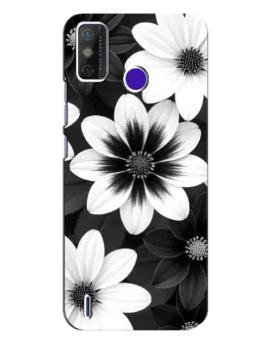 Чохол для TECNO Spark Power 2 (LC8) з картинкою «Монохромні айстри»
