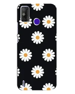 Чохол для TECNO Spark Power 2 (LC8) з картинкою «Ромашки на чорному»