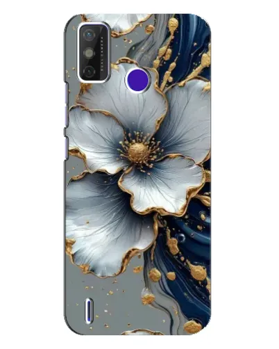 Чохол для TECNO Spark Power 2 (LC8) з картинкою «Біла квітка та золотий флюїд»