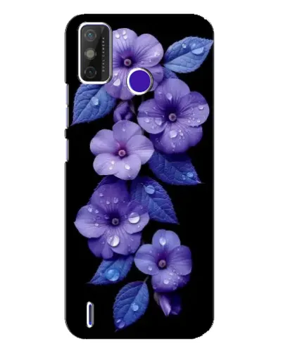 Чохол для TECNO Spark Power 2 (LC8) з картинкою «Фіолетові квіти з росою»