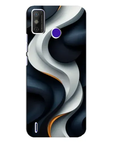 Чохол для TECNO Spark Power 2 (LC8) з картинкою «Об'ємні чорно-білі стрічки»