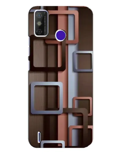 Чохол для TECNO Spark Power 2 (LC8) з картинкою «Коричневі об'ємні квадрати»