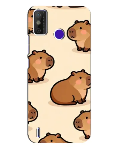 Чохол для TECNO Spark Power 2 (LC8) з картинкою «Паттерн милих капібар»