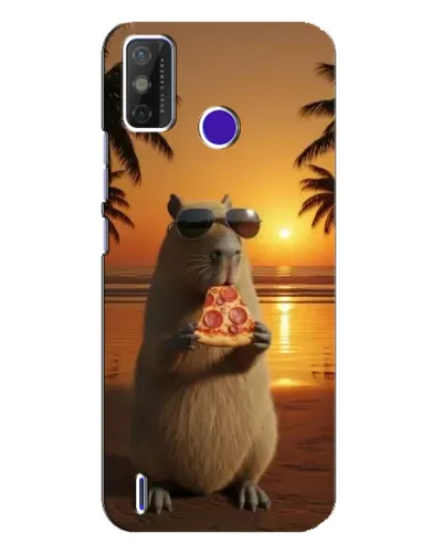 Чохол для TECNO Spark Power 2 (LC8) з картинкою «Капібара з піцою»