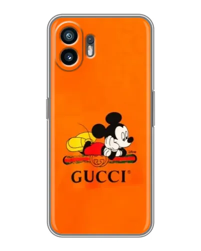 Чехол для TECNO Spark Slim с картинкой «Микки Маус Gucci — оранж» Чехол для TECNO Spark Slim с картинкой «Микки Маус Gucci — оранж»