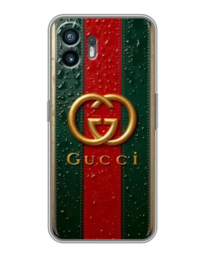 Чехол для TECNO Spark Slim с картинкой «Gucci — фирменная полоса и золото» Чехол для TECNO Spark Slim с картинкой «Gucci — фирменная полоса и золото»