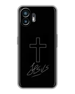 Чехол для TECNO Spark Slim с картинкой «Графический крест Jesus»