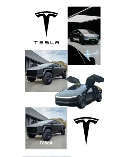 Чехол для TECNO с картинкой «Коллаж Cybertruck Tesla»