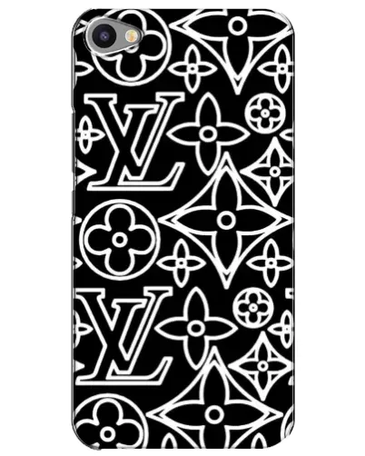 Чехол для Meizu U20 с картинкой «Черно-белый узор LV»