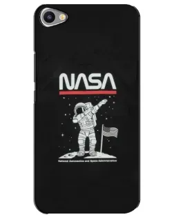 Чехол для Meizu U20 с картинкой «NASA — шагаем по Луне»